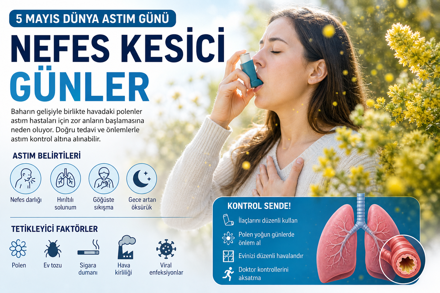5 Mayıs Dünya Astım Günü: Bahar ayları astım hastaları için zor geçiyor